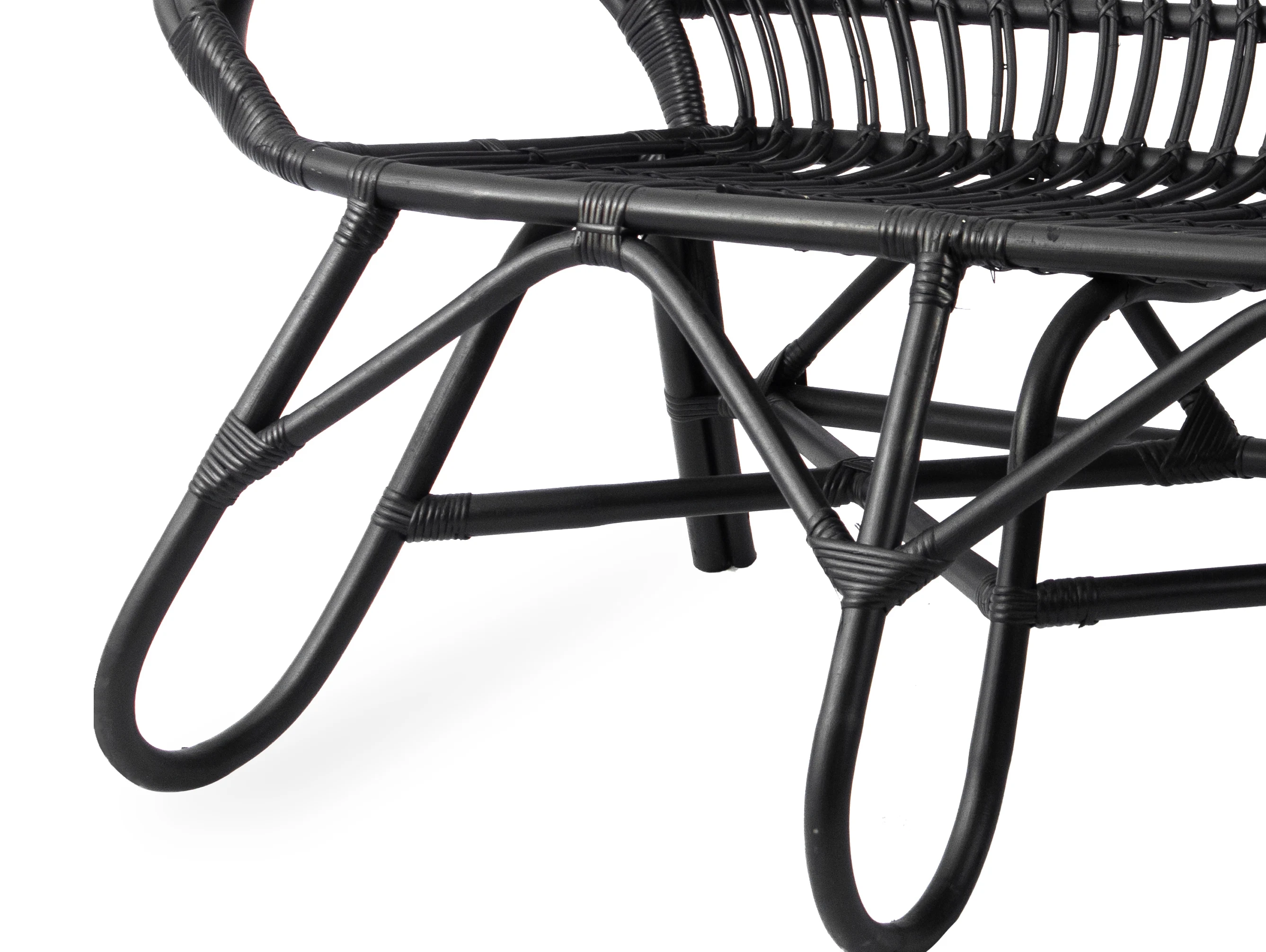 Modern Minimalist Rattan Sofa Chair For Rattan leisure Chair Outdoor or Indoor Decoration, with Rattan Sofa Semi Polished  Pole