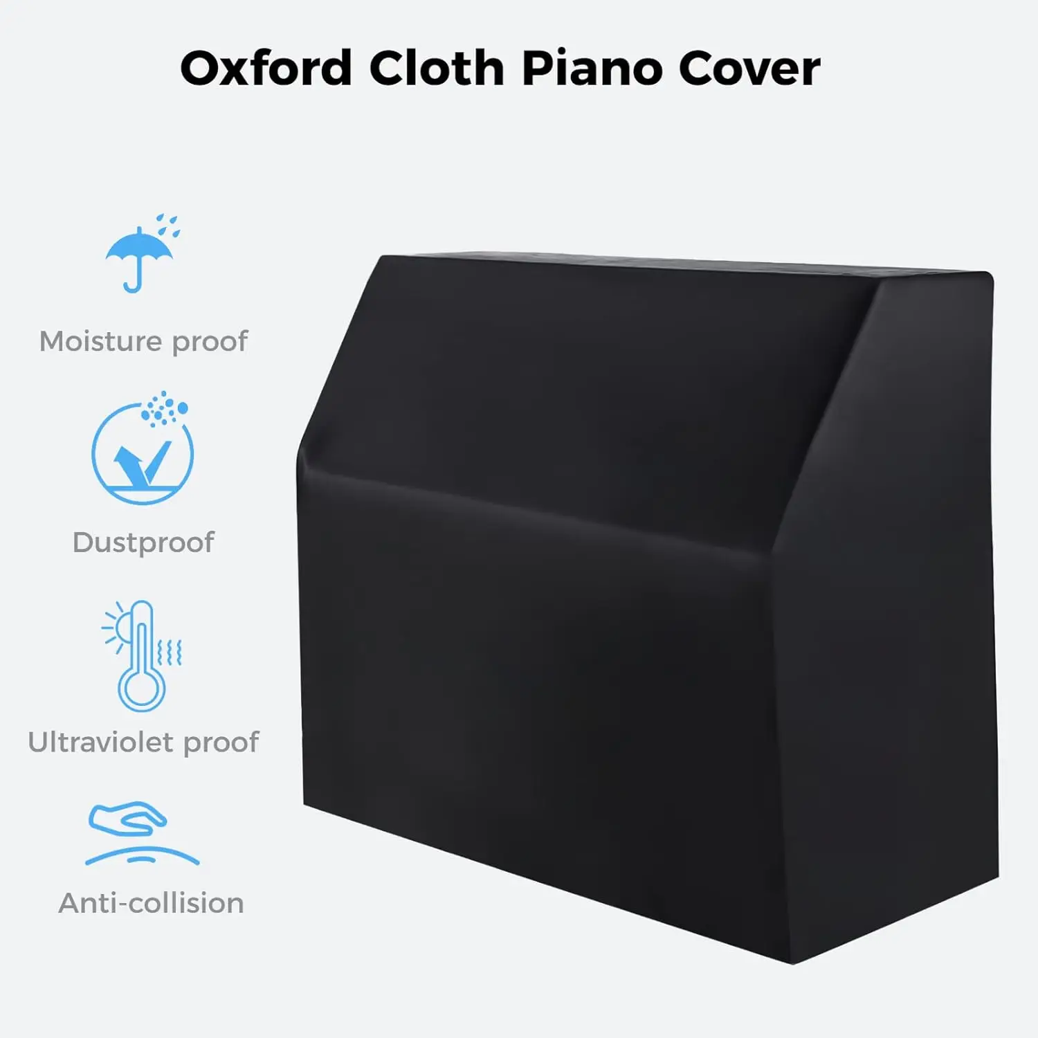 Piano Full Cover Dustproof Waterproof Silver Coated Oxford Fabric Piano Protective Cover