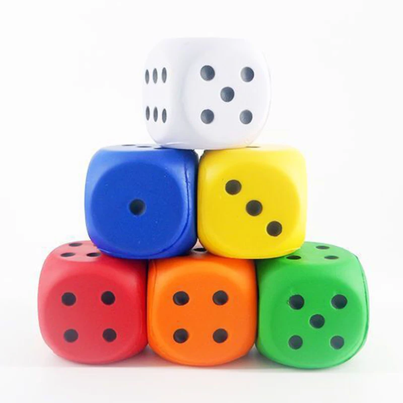 Promotional Toy Stress PU Foam Dice Soft 6 Sided Dice Cube for Early Learning Math Activities Group Games