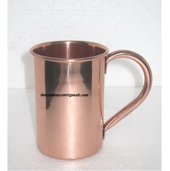 Copper Moscow Mule Mugs Cylindrical Shape With Polished & Best Quality Handmade Metal Drinkware For Bars And Restaurant By India