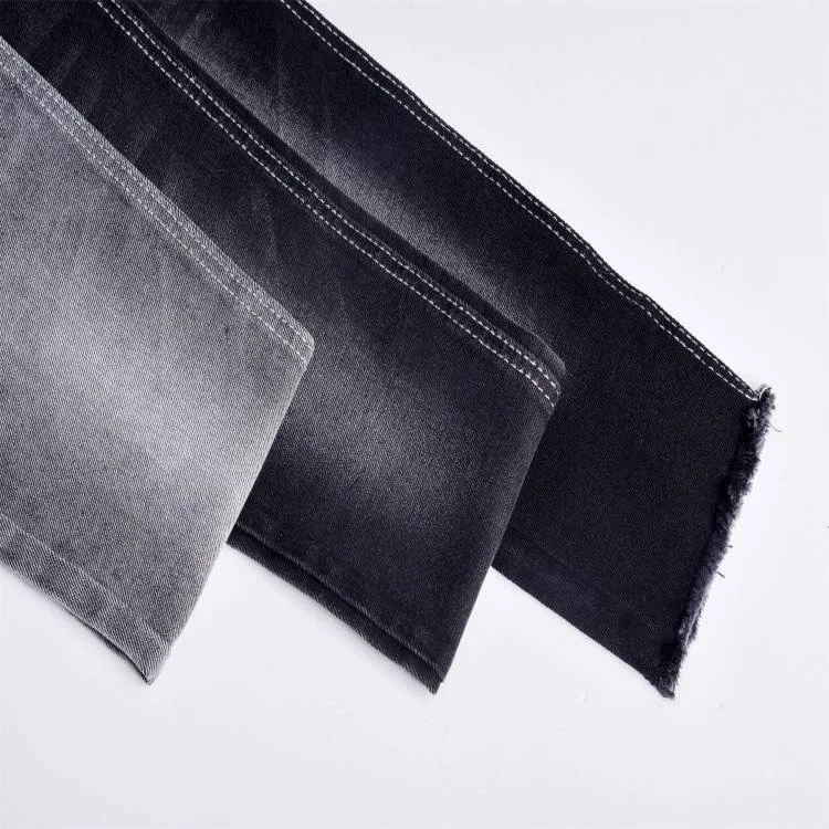 7*10s Jet Black Foshan Factory 59 inches wide mid-weight 11.5oz before washed stretch denim garment fabric at wholesale price