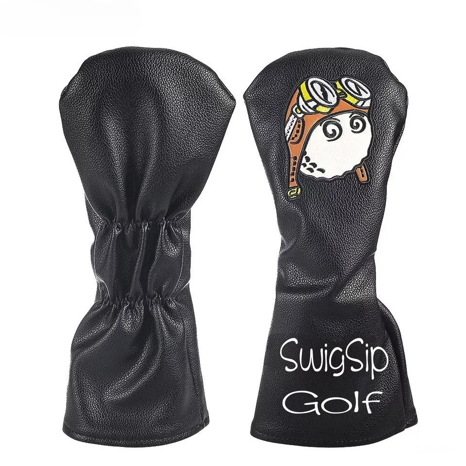 SwipSip PU Leather Golf Headcovers Driver Woods Cover and Ball Cover Protection Set for Golf Clubs
