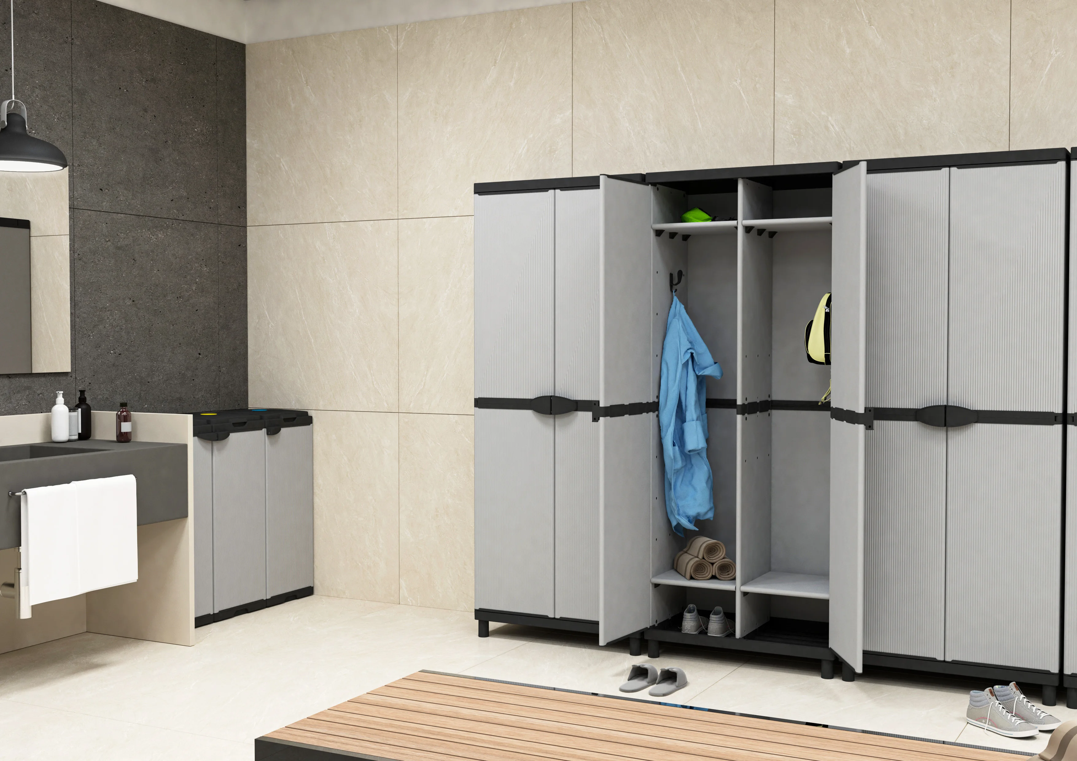 Italian Design Durable Plastic Folding Wardrobes Hot Selling Modern Bedroom Furniture Easy Assembly Home Gym Use Direct Exports