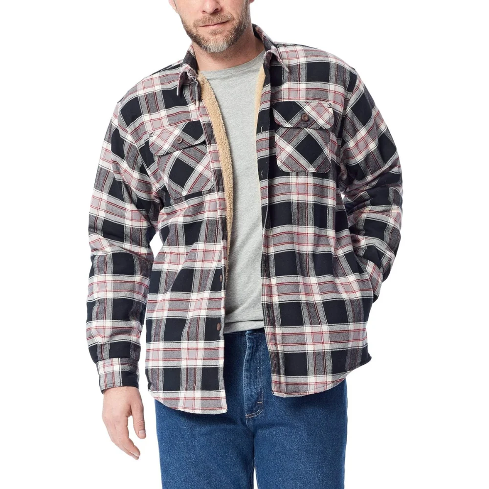 Buy Custom Logo Standard Fit Long Sleeve Plaid Button Down Casual Men Dress Flannel Shirts For Men