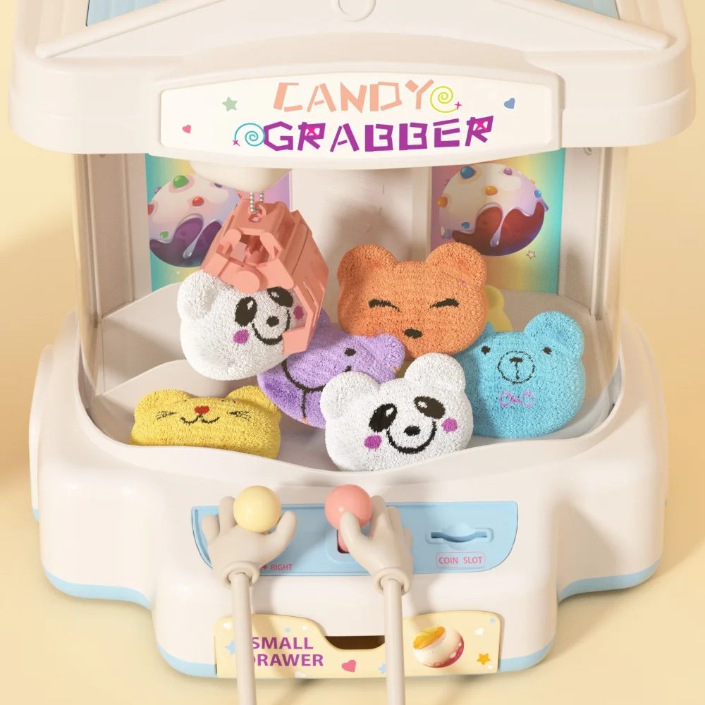 Mini Claw Machine Game Toy with Light and Sounds, Electronic Claw Toy Candy Grabber Machine for Kids Christmas Gifts