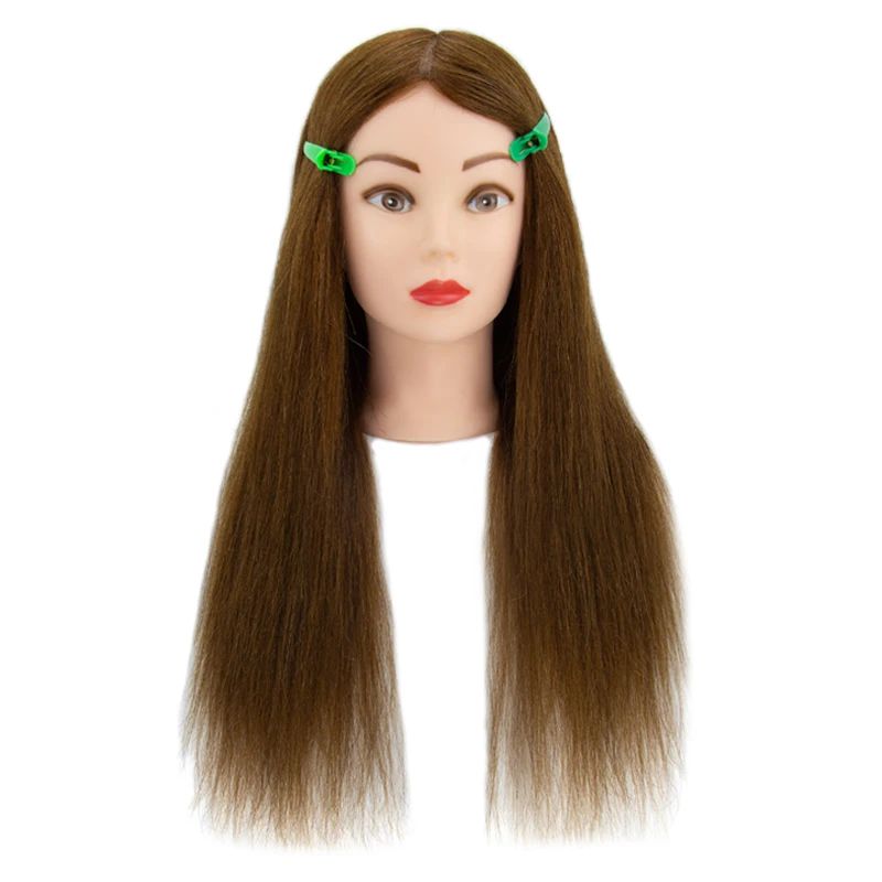 Ready to Ship Realistic 20 Inch Human Hair Manikin Heads for Barber Hairdresser Hair Cutting and Practice Female Training Head