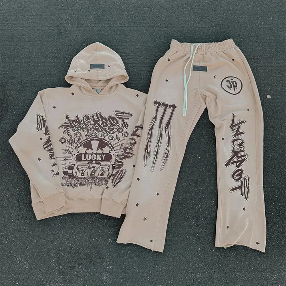 Best design Sides Pockets Jogging suit with Screen Printed logo Straight let pants 100% Cotton Fleece breathable sweat suits