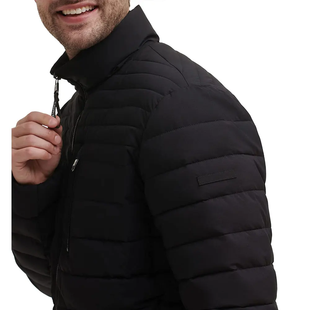 Customized Men Puffer Jacket Hot sales low MOQ Hooded Running Thick Unisex blue color block puffer jacket for men