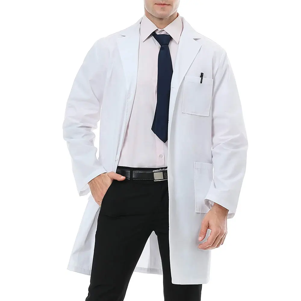 Top Trending Product Wholesale Lab Doctor Coats For Men / OEM Medical Clothing White Custom Hospital Men Coats