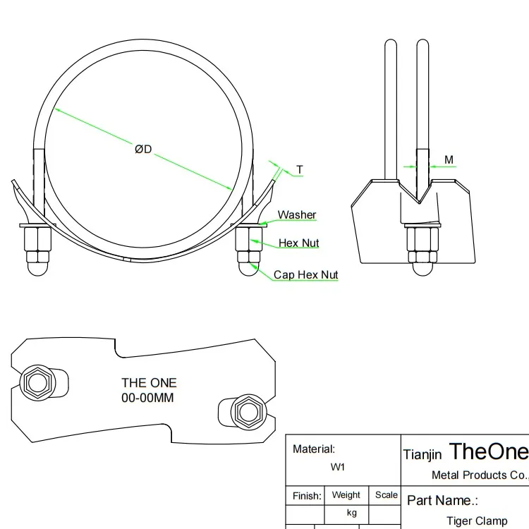 High Quality Right or Left Hand Spiral Metal Pipe Clamp Tiger Clamp