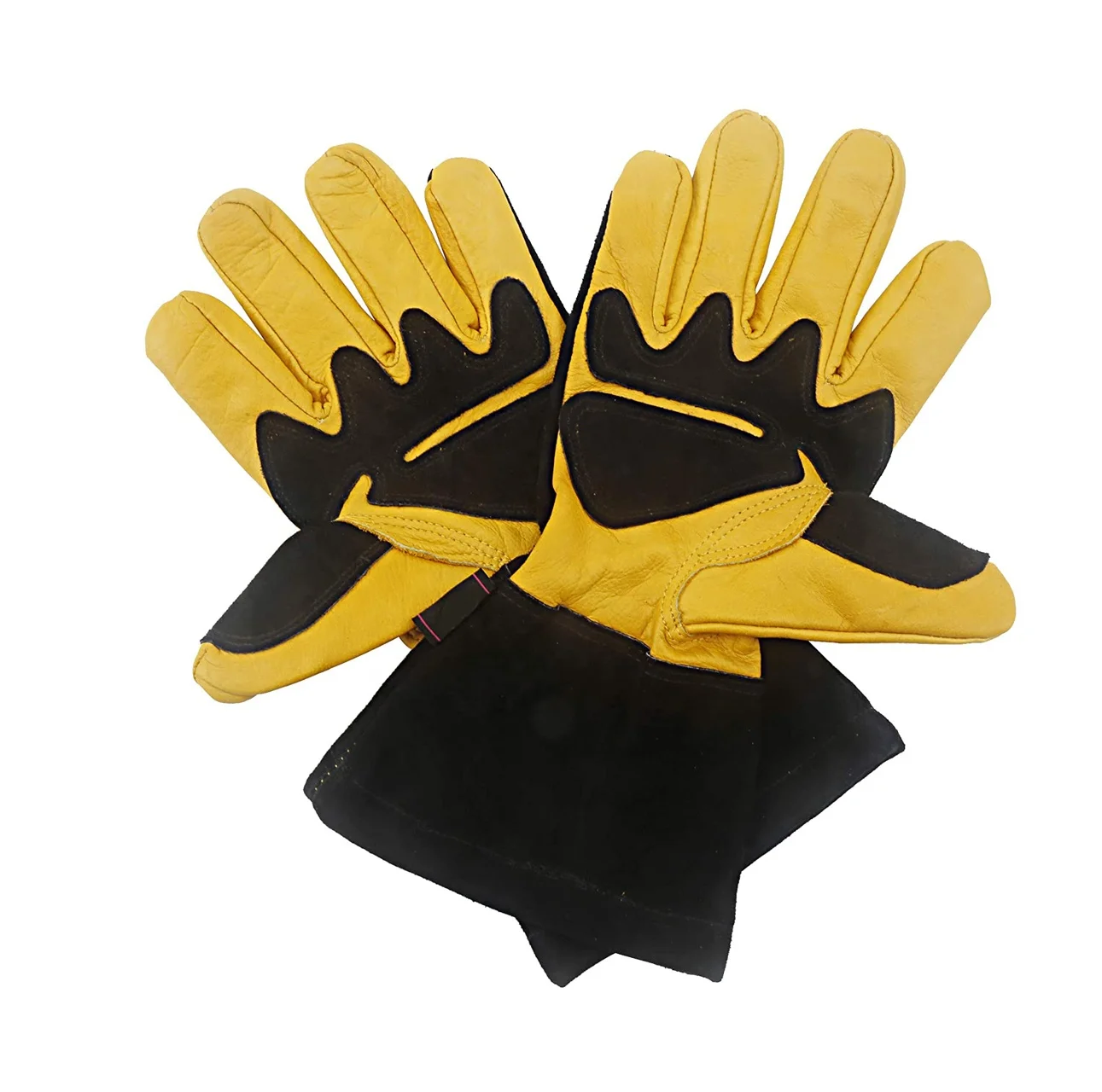 Black Yellow 16-inch Long Sleeve 932F Heat Resistant durable aluminum foil Insulated Lining Grill BBQ Gloves for Men and Women