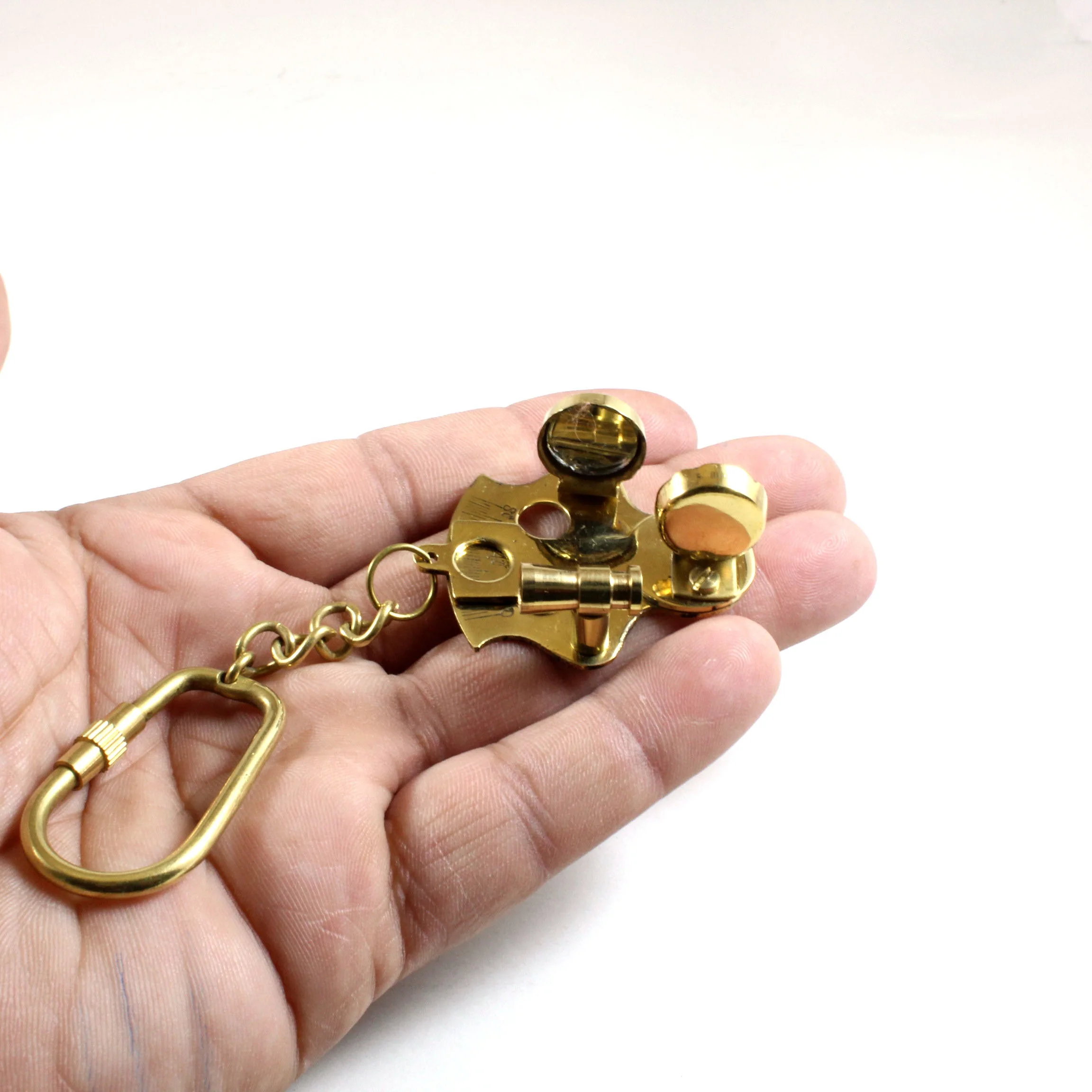 Brass Metal Mini Sextant Collectible Antique Style Finish Nautical Keychain Keyring
