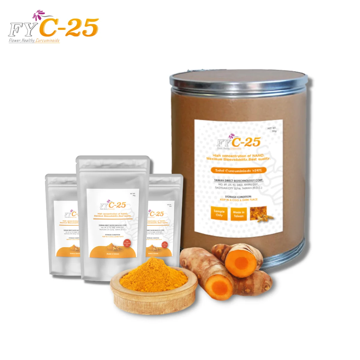 Curcumin herbal supplement customization pharmaceutical grade water soluble extract