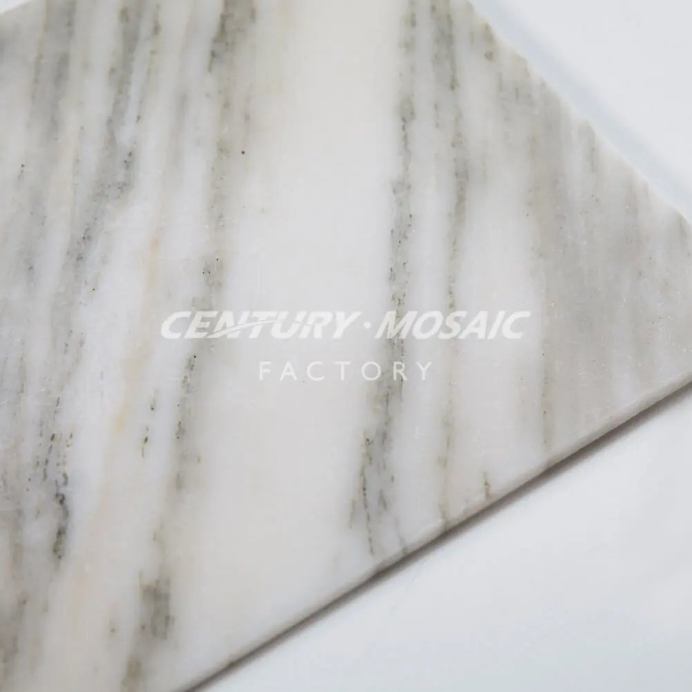 Centurymosaic Wholesale Lasa Bianco White Marble Stone with Gray Veins Wall Floor Tile Prices