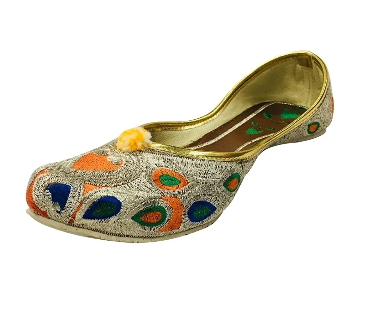 Plain Bkye Color Flat Khussa Shoe New Arrival Good Quality Womens Embroidery Cheap Blank Casual Simple Khussa Shoe