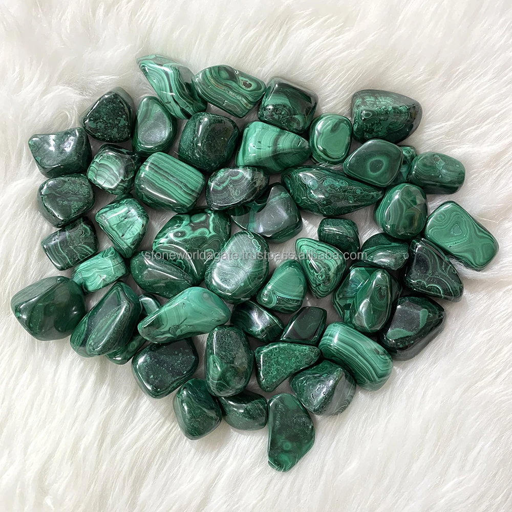 Wholesale Natural Malachite Tumbled Stone Polished Malachite Tumbled Gravel Stone For Healing