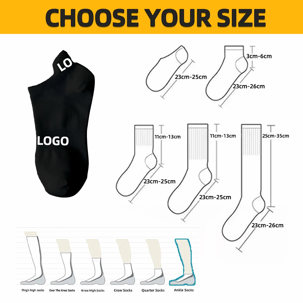 Wholesale high quality cotton running yoga oem socks calcetines al por mayor crew custom design men sport sock with logo