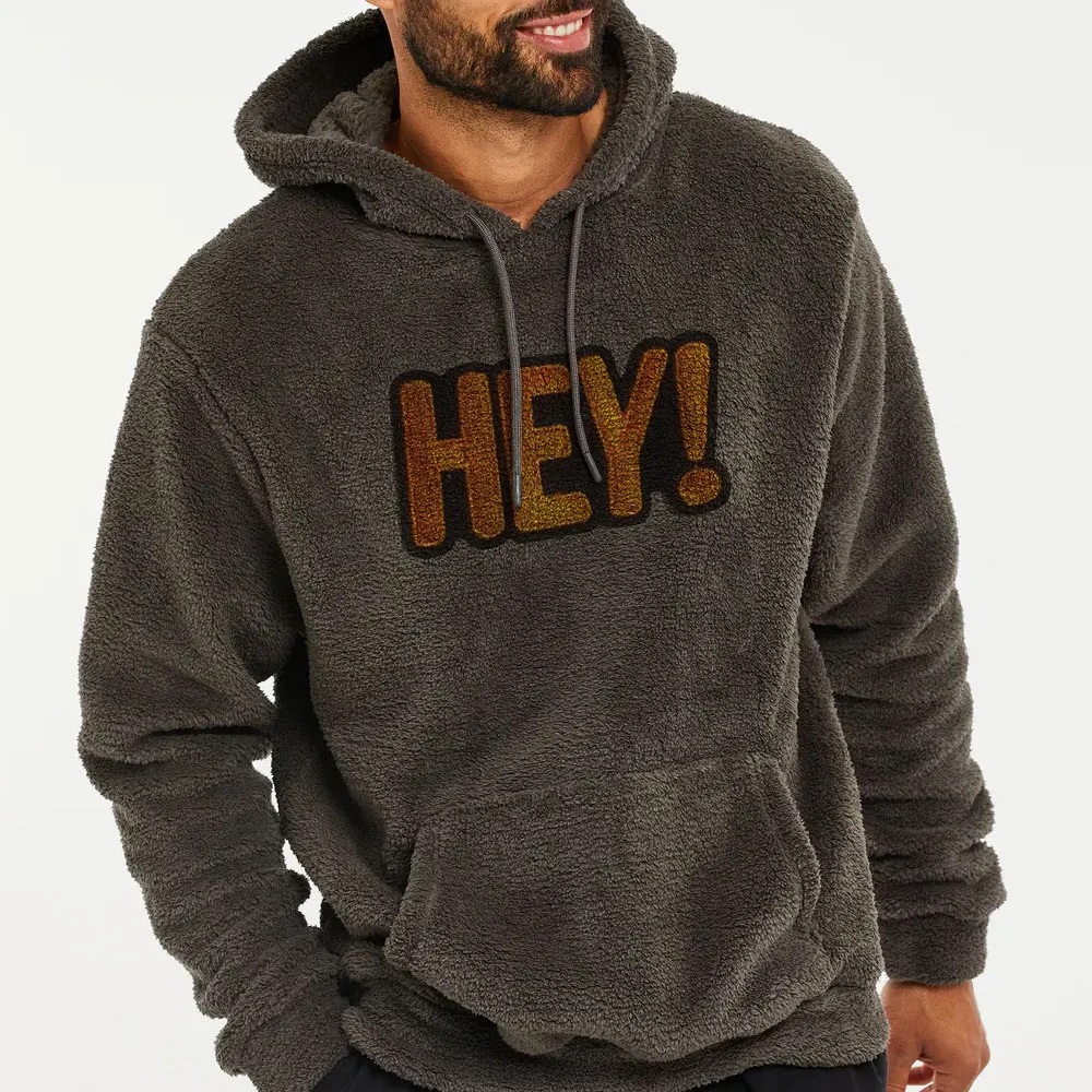 Hot Selling Men Sherpa Hoodie Fleece Sweatshirt Male Hooded Casual Fashion Custom Full Zip Us Hoodies Pullover Custom For Boys