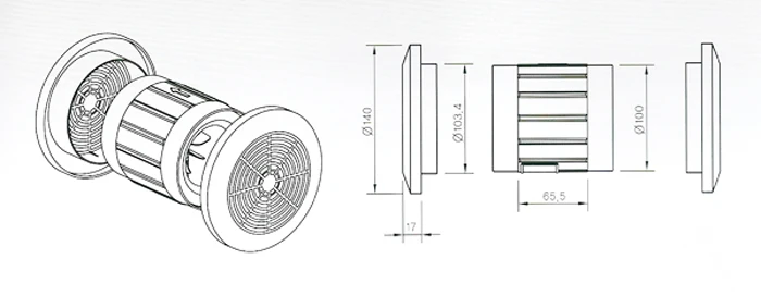 [ROBOTECH] Top Premium Quality Best Price and High performance Pipe Fan for Ventilation RPF-61 made in Korea