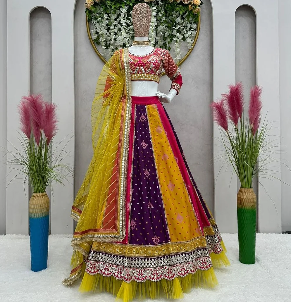 Readymade Indian Designer Lehenga Choli With Dupatta, Silk With Thread Work Wedding, Party Wear Bollywood Outfit Customized