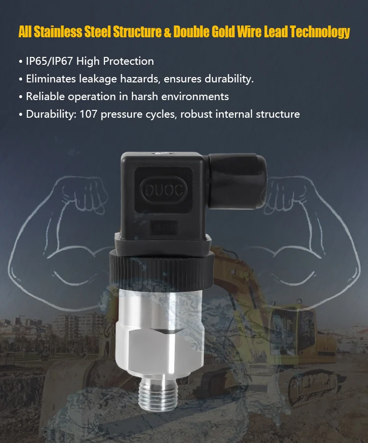 0 10 Bar Booster Carrier Sputtered Thin Film Pressure Sensor Transducer Transmitter