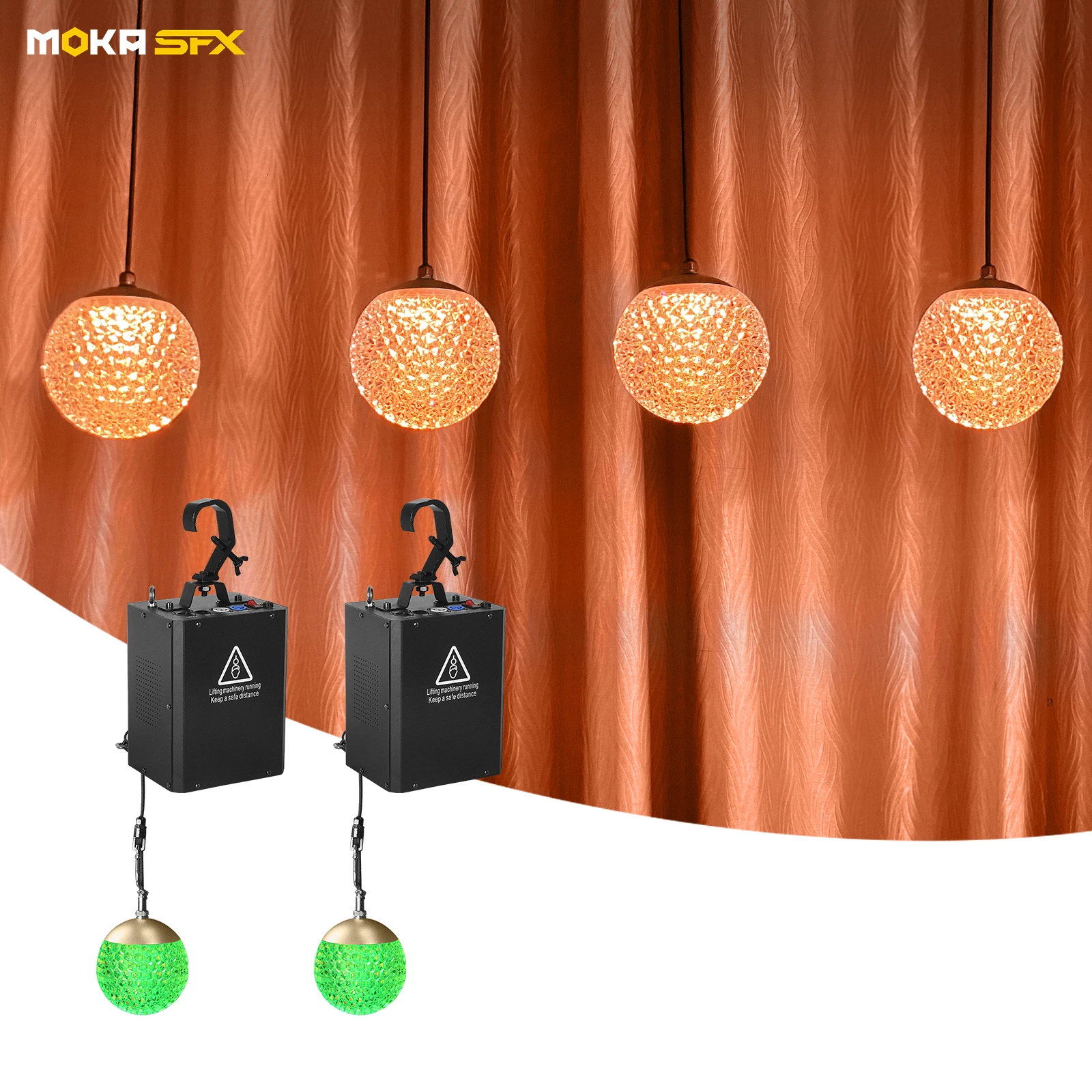 MOKA SFX Kinetic Crystal Ball Light Winch Price Lighting Switch Fixture Dmx System Kinetic Sculpture Lights for Hotel Mall Club