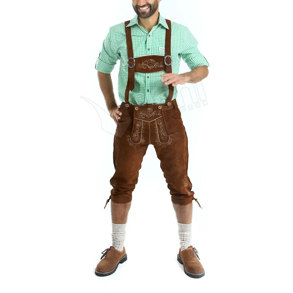 Custom Design Latest Bavarian Shorts Genuine Leather Lederhosen Shorts