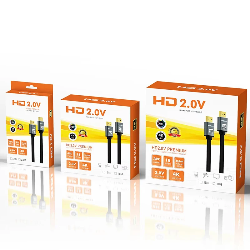 SIPU 4K@60Hz 3D HDR HDMI Cable Male to Male PVC Jacket 15m & 1.5m Lengths for Projector & Home Theater Stock SCart Connector