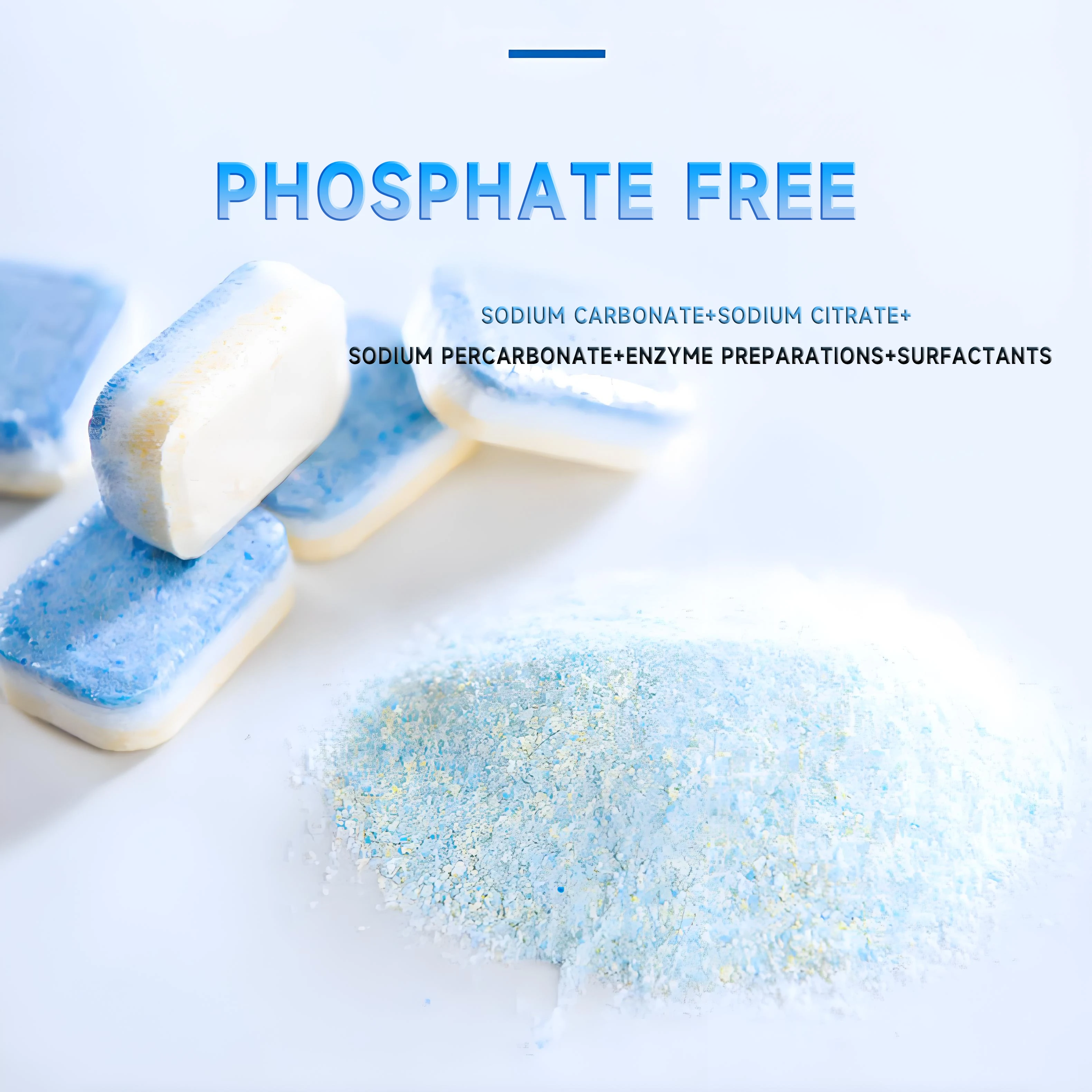 New Eco-Friendly Water Soluble Film All-in-One Dishwashing Tablet for Auto Dishwasher Kitchen Cleaning Tablets