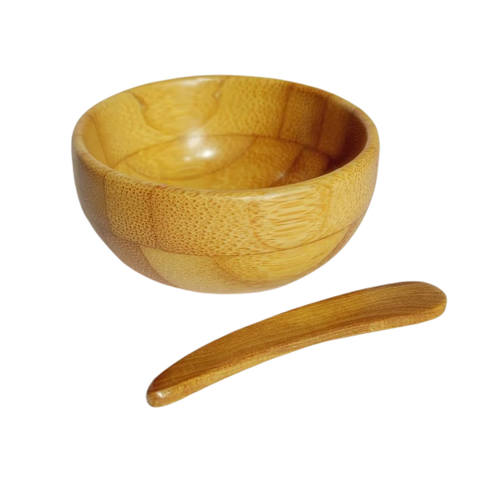 High Quality Organic Cosmetic Mixing Bowl Mini Small BAMBOO BOWL set Made in Vietnam for Face sustainable eco friendly products