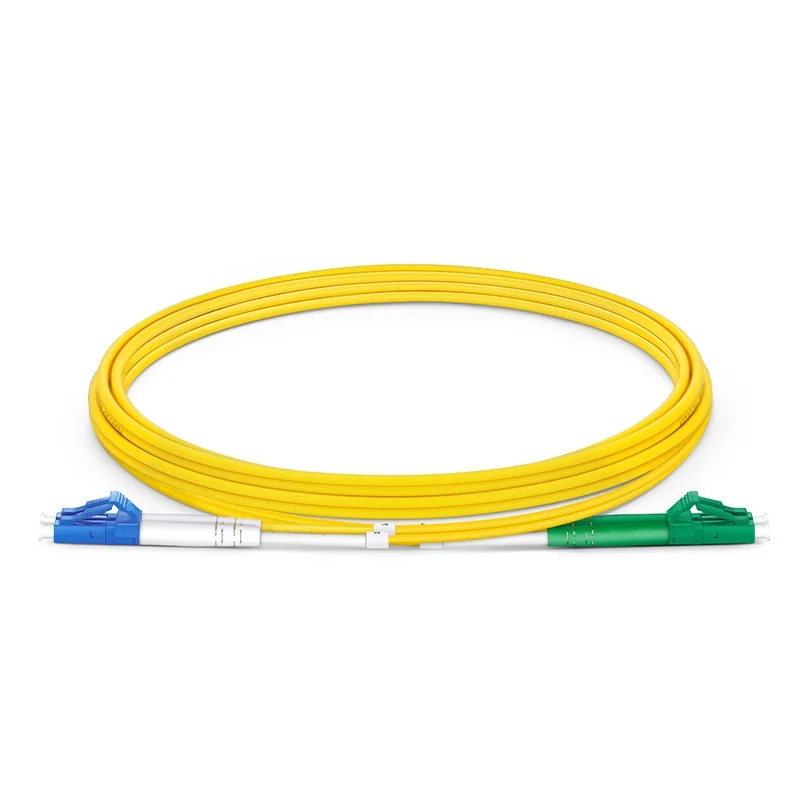 Factory Price FTTH 2m LC UPC to LC APC Duplex OS2 Single Mode PVC 2.0mm Fiber Optic Patch Cable