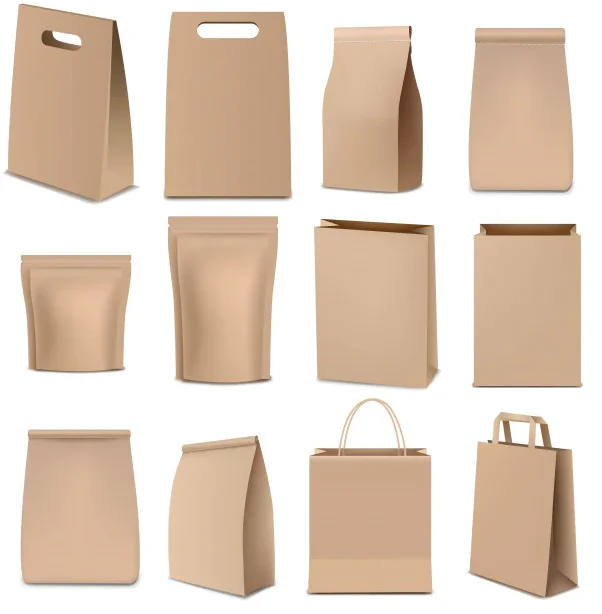 restaurant grocery bag brown take out food packaging recycled kraft paper bag kraft paper food bag with logo