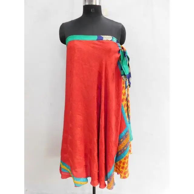 Vintage silk saree Magic Wrap Skirts Handmade Silk Reversible rapron skirt