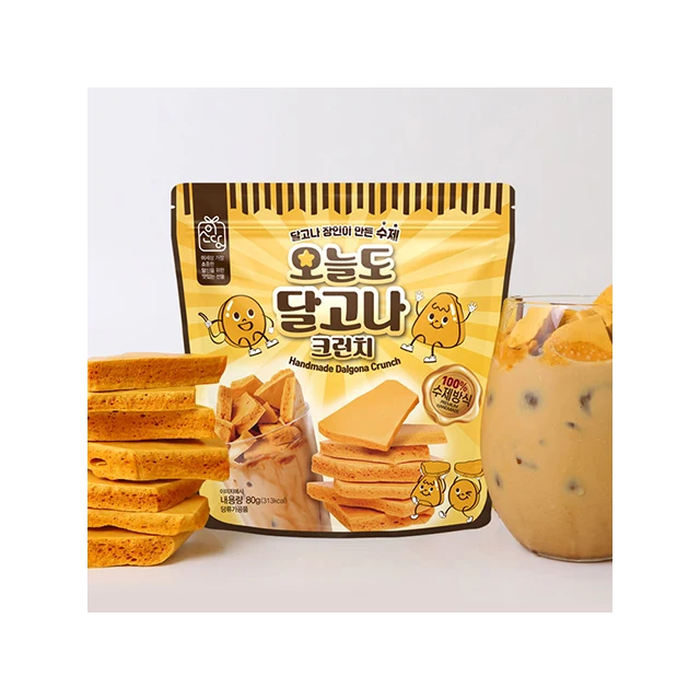 Конфеты ручной работы Dalgona Crunch 80 г K десертные закуски приготовленные мастерами E-SoDang coffee упаковок в одной коробке