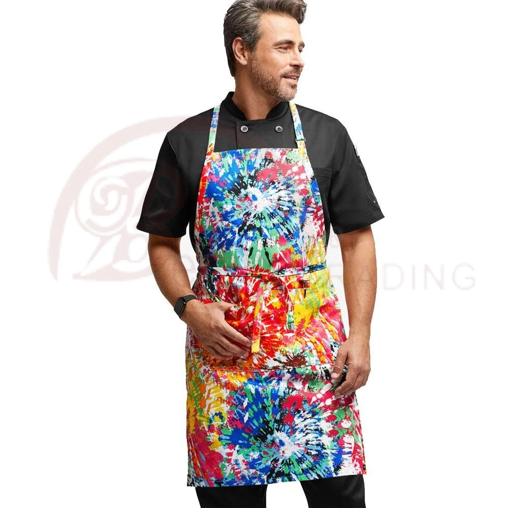 OEM Design Custom Logo Heat Resistant Aprons 2024 High Quality Chef Restaurant Aprons For Men And Women