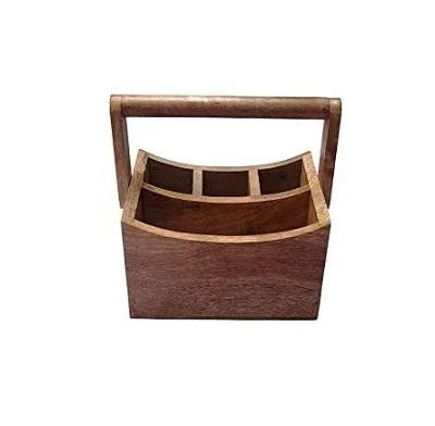 Mango Wood Caddy Wholesale Exporter Customized Design Wooden Serving Caddy Manufacturer