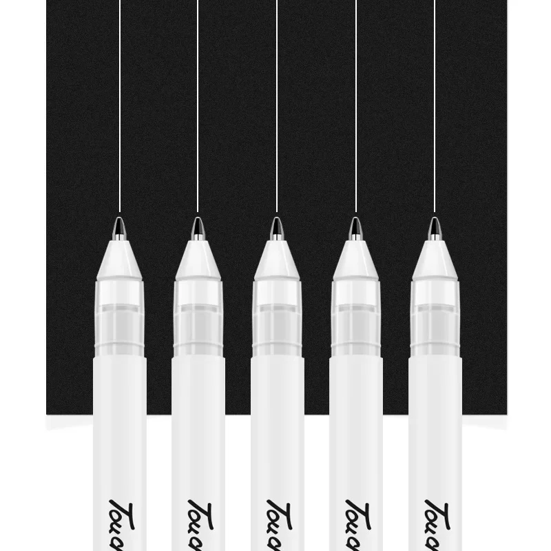 5 PCS White Manga Marker Pens Set 0.8 mm Permanent ink Scrapbook Tire Pen Waterproof School supplies Stationery Art brush pen