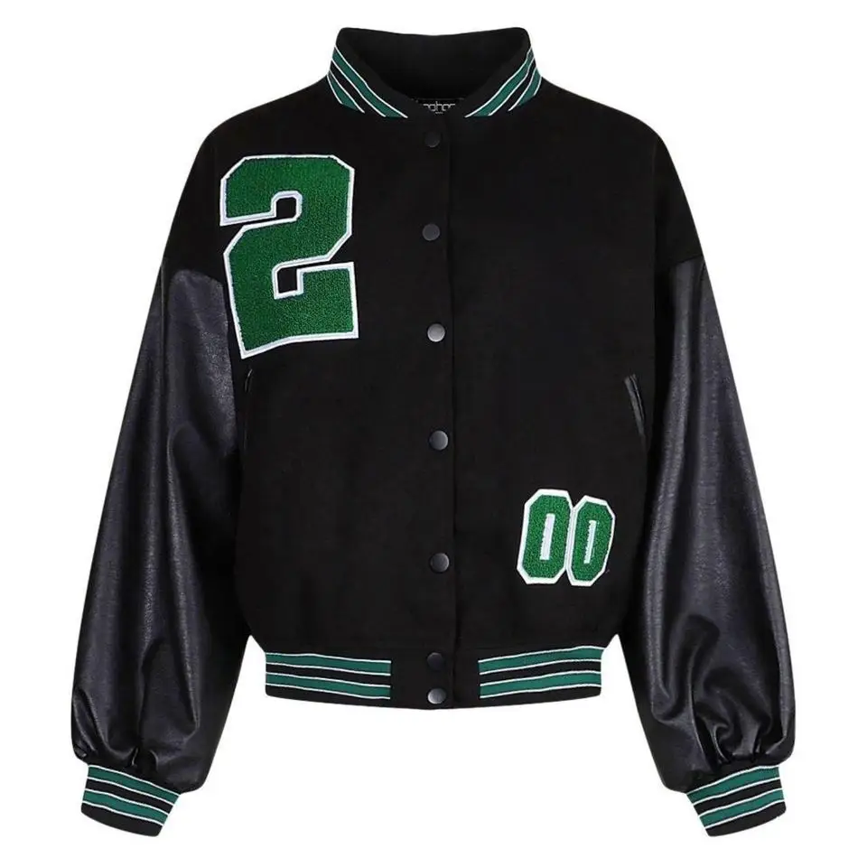 2023 Fall Winter Womens Jacket Coat Ladies Custom Varsity Jacket letter Crop Varsity Jacket For Women plus size