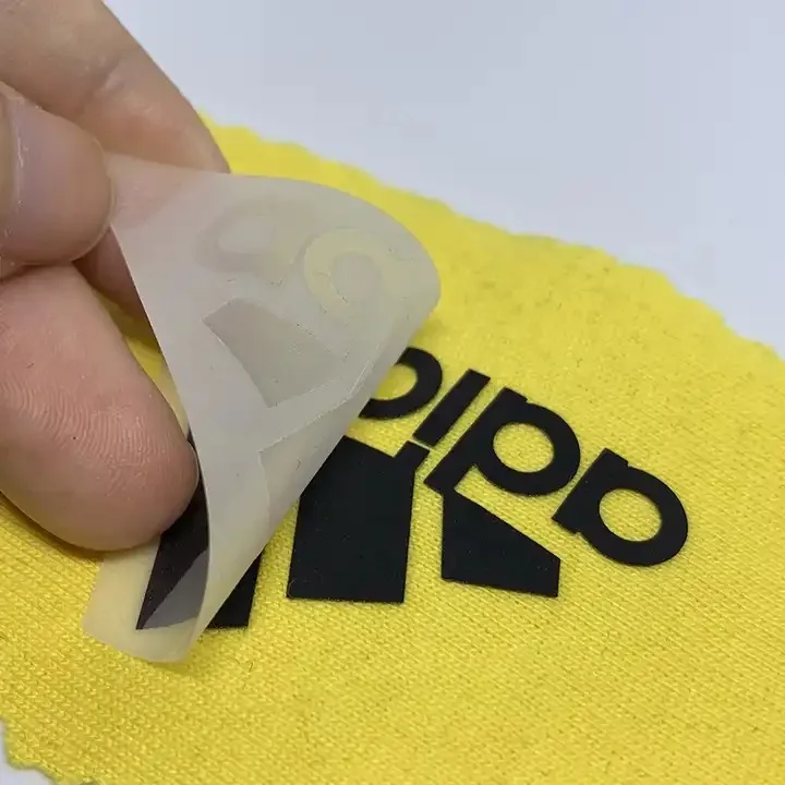 Custom Logo Raised Effect Brand 3D Rubber Silicone Heat Transfer Garment Label Sticker For T-shirt