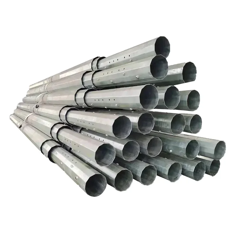 galvanized Electricity power pole Electricity Line power with distribution equipment
