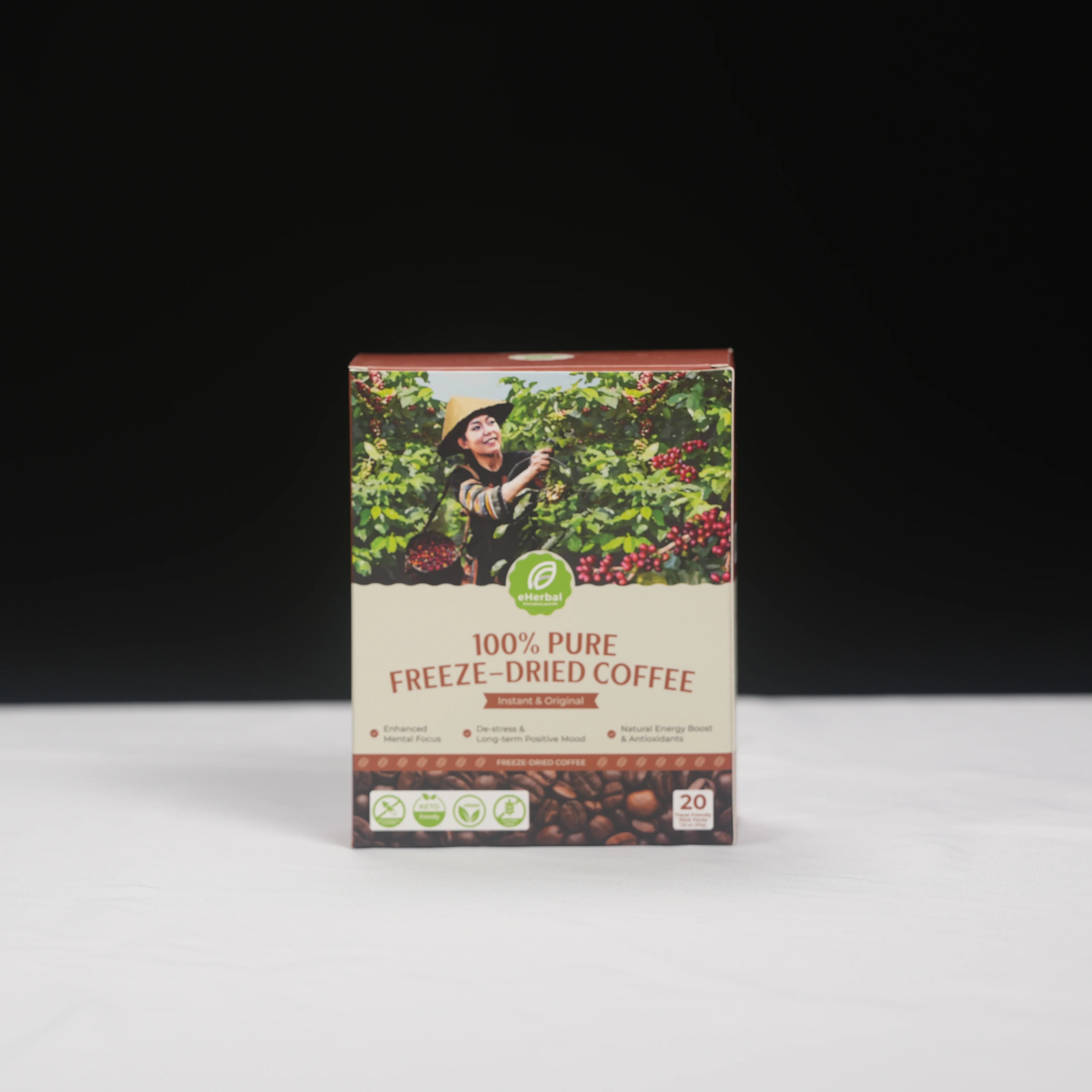 Powdered Drink Energy Boosting Instant Arabica-Robusta Coffee Sugar-Free Convenient Feature E-Coffee Freeze-dried Vietnam