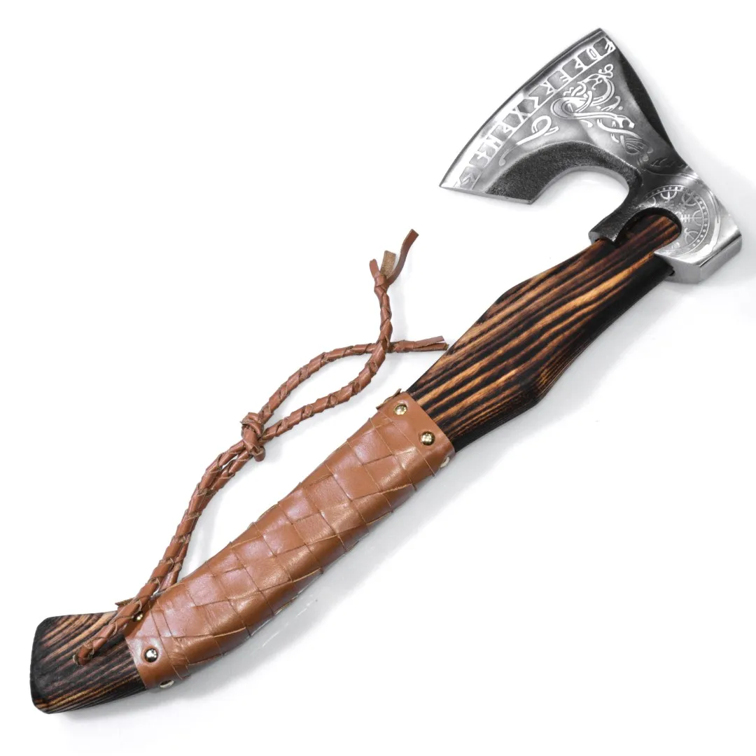 Viking Tomahawk Hatchet DD-VikingAxe-123 Hand Forged Axe Bearded Viking Axe Wholesale Top Quality Hand Made Axe Wooden Handle