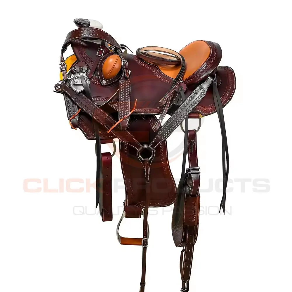 Wholesale English Style Synthetic Leather Horse Riding Seats Custom Sizes Ranch Roping Saddle Western Style Available