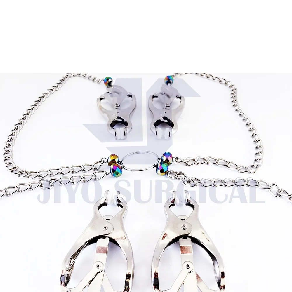New Hot Sales Nipple Clamps With Chain Begme Woman BDSM SM Bondage Submissive Fetish Punish CE Approved