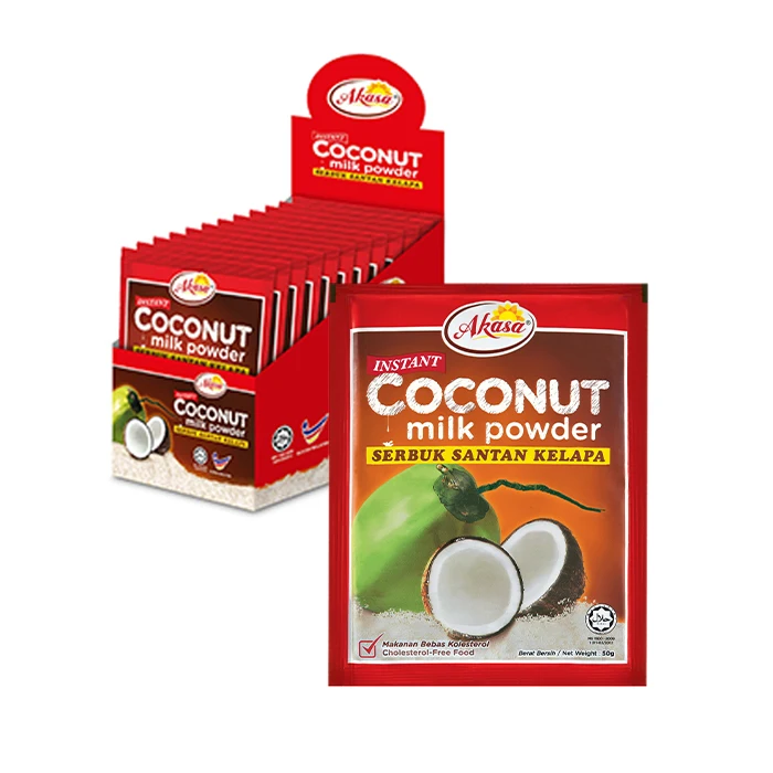 Wholesale Full Creamy Spray Dried Natural Coconut Instant Milk Powder 50g Per Pack Product of Malaysia