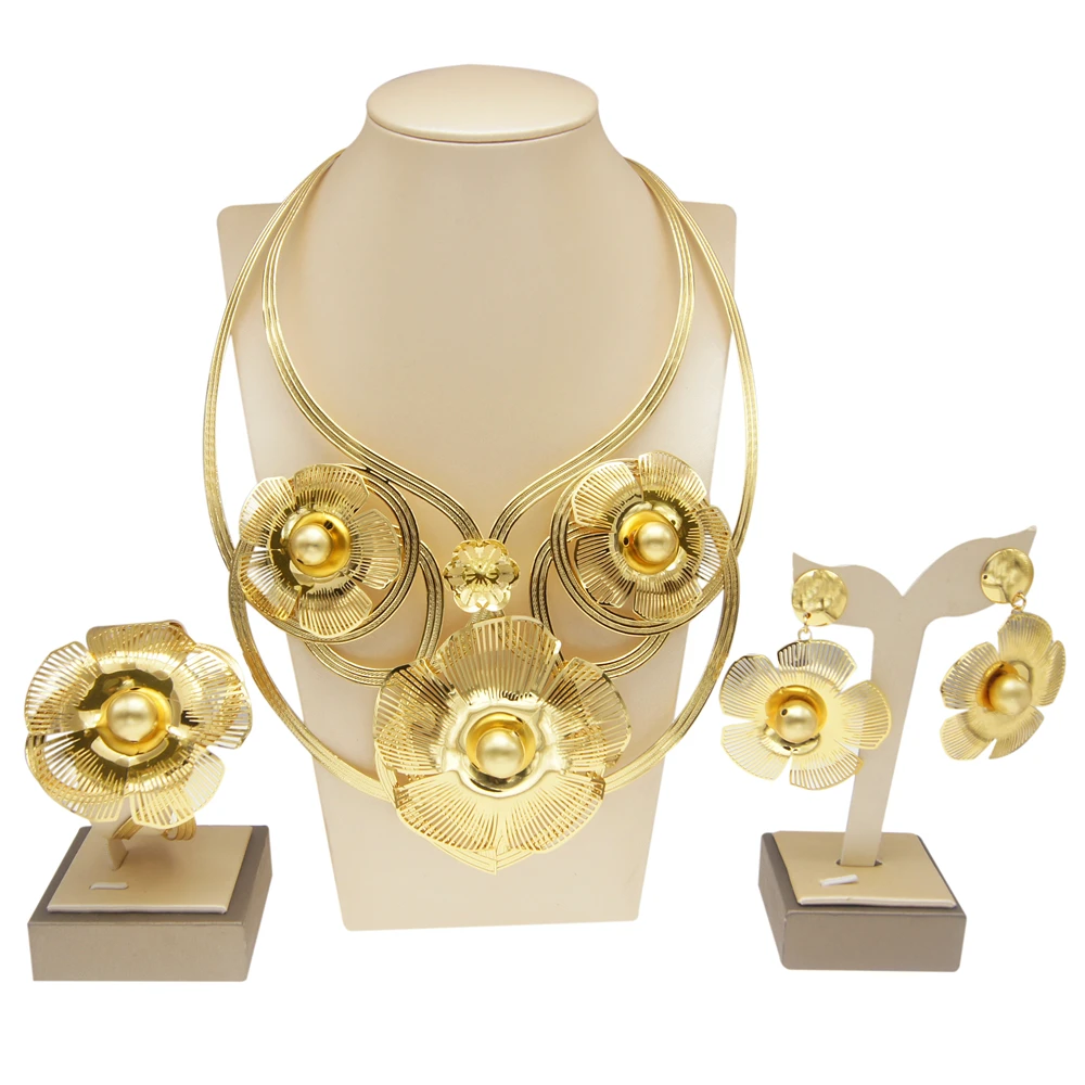 Zhuerrui Nigerian Bridal Italiano Fine Jewellery Set Brand Party Jewelry Set Women Brazilian Gold Jewelry Wholesale NH00052