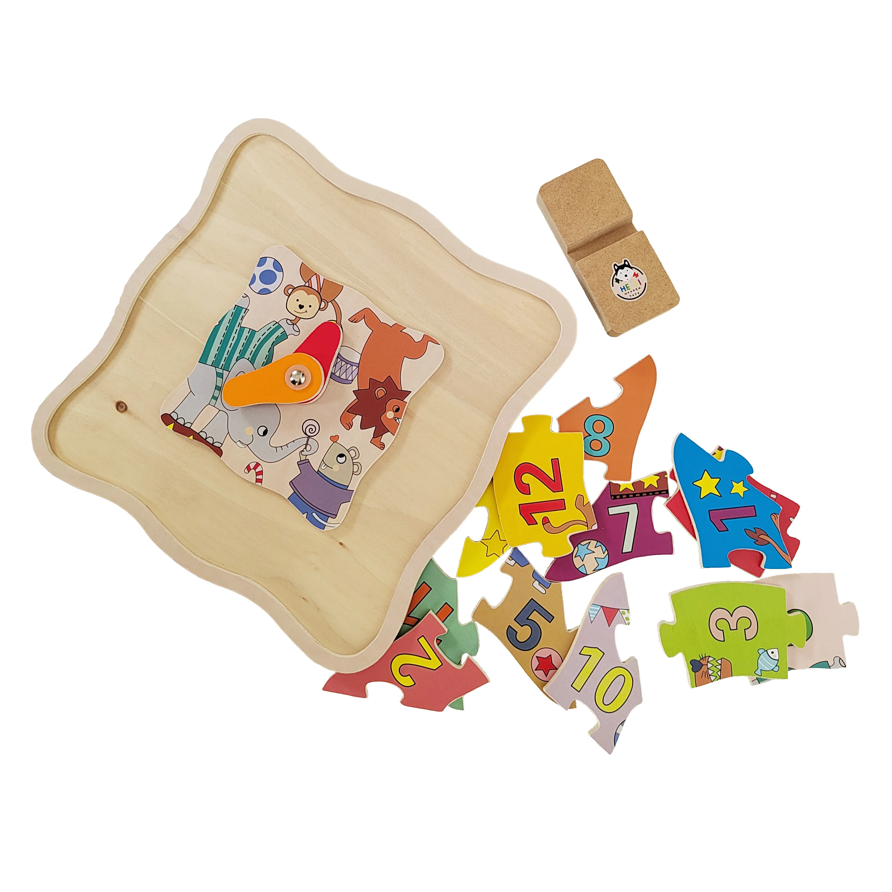 Wooden clock puzzle for kids