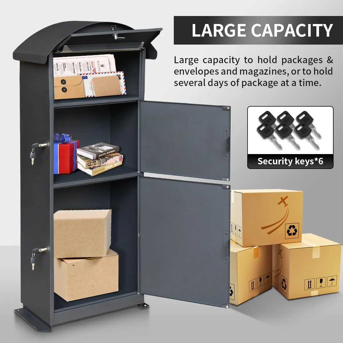 Factory Price Standard 2-Room Galvanized Steel Mailbox Large Outdoor Wall Decoration American Style Furniture Fence Post OEM ODM