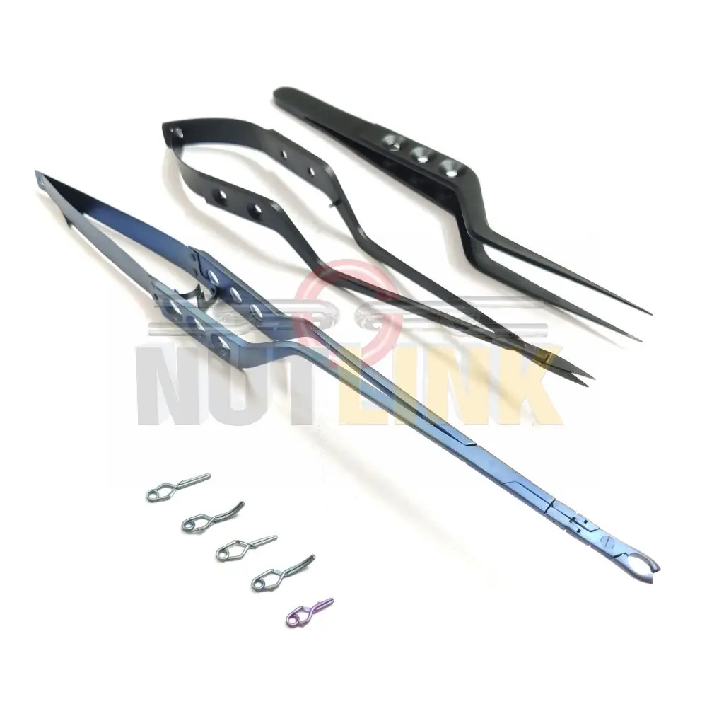 Micro Surgical Yasargil Double Bayonet Aneurysm clip Applier | Neurosurgery aneurysm 5 clip | Bayonet Type Curved Micro Scissor