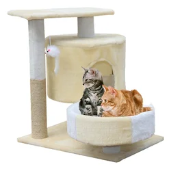 Simple cat tree with cat catching post and jumping platform for wholesale cat nest toys